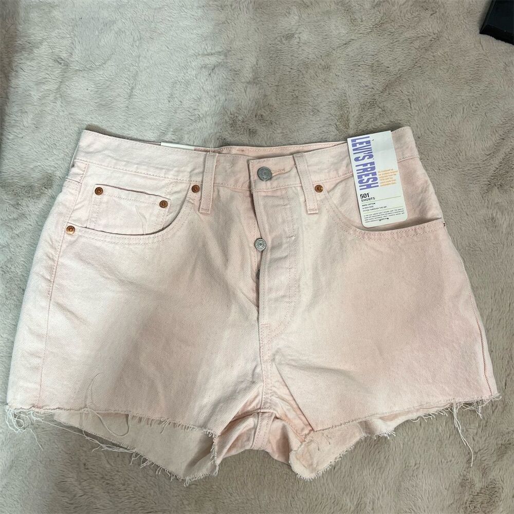Levi's 501 Original Fit Women's High Rise Pink Cut-Off Shorts Size 30
